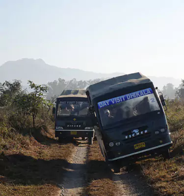 Masked Image of canter safari in jim corbett park